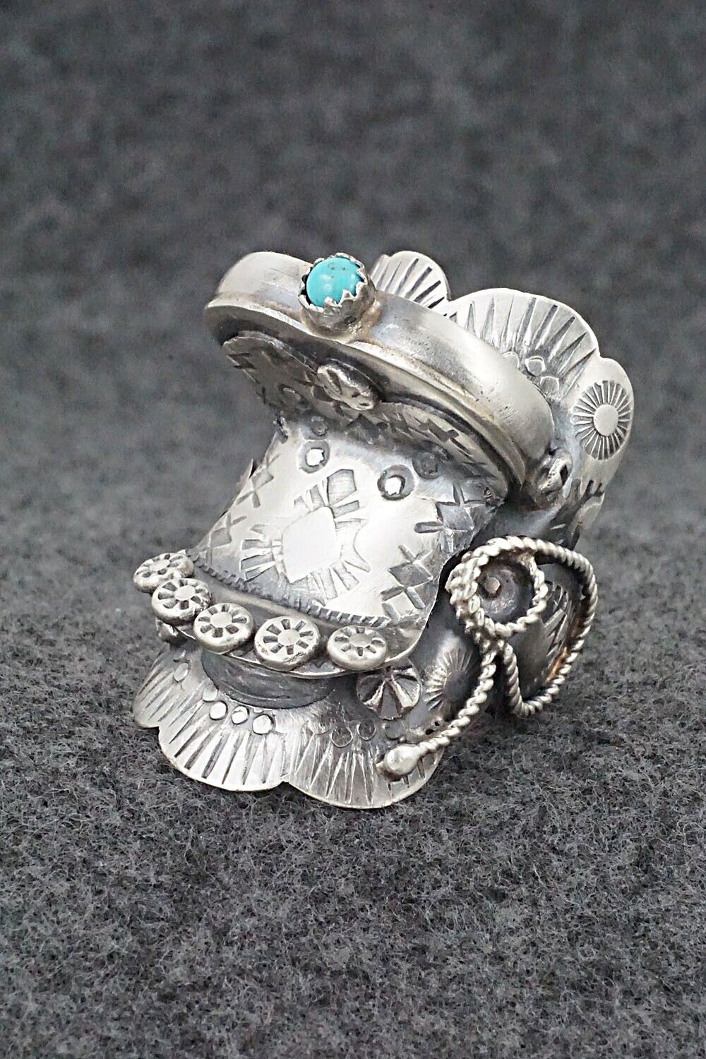 Turquoise & Sterling Silver Ring - Tim Yazzie - Size 9.5