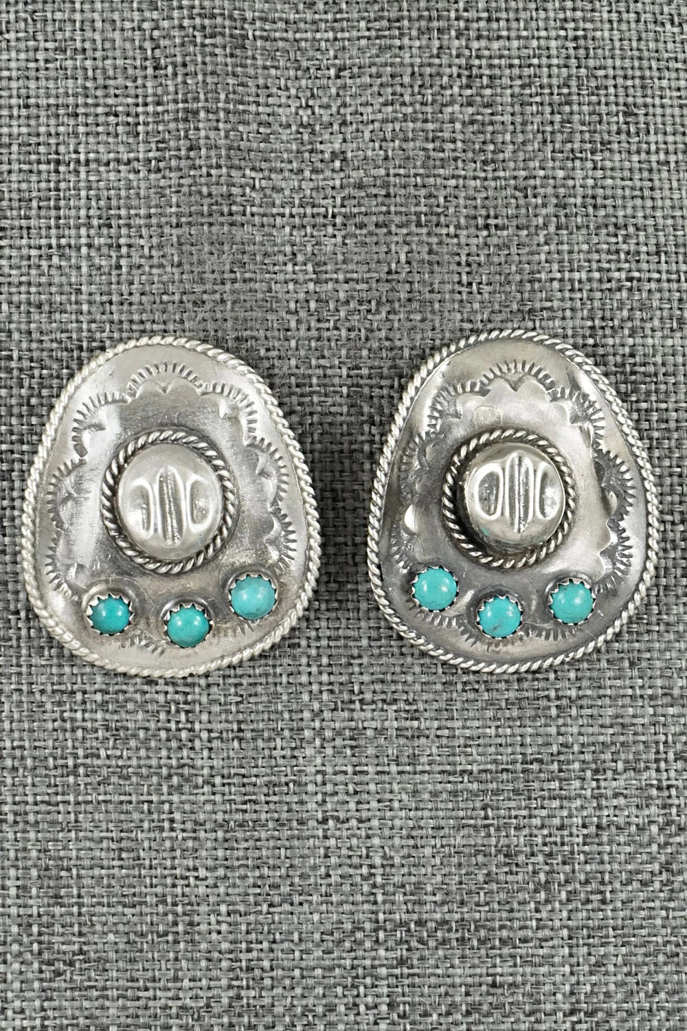 Turquoise & Sterling Silver Earrings - Bobby Platero