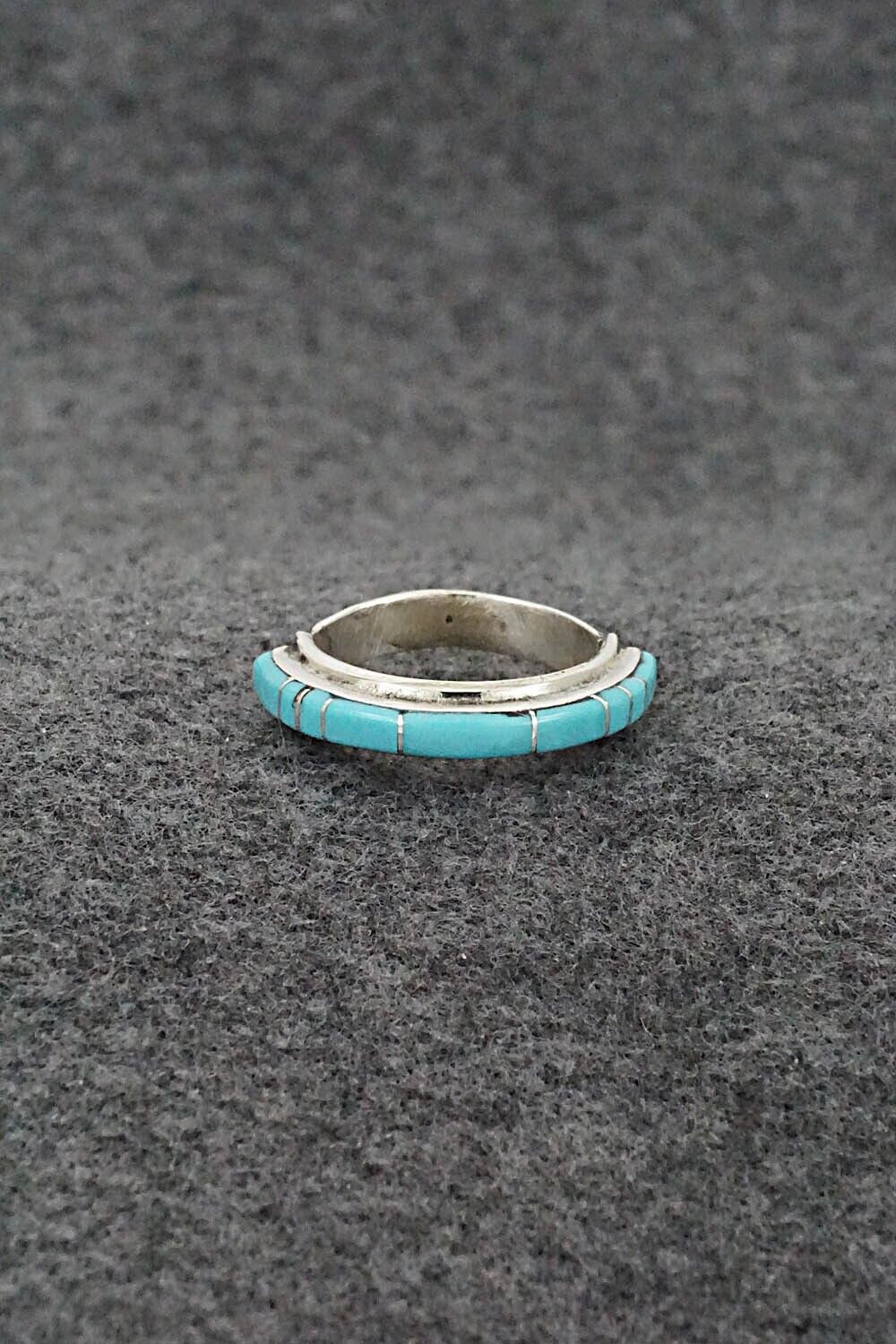 Turquoise & Sterling Silver Ring - Roland Natachu - Size 7.25