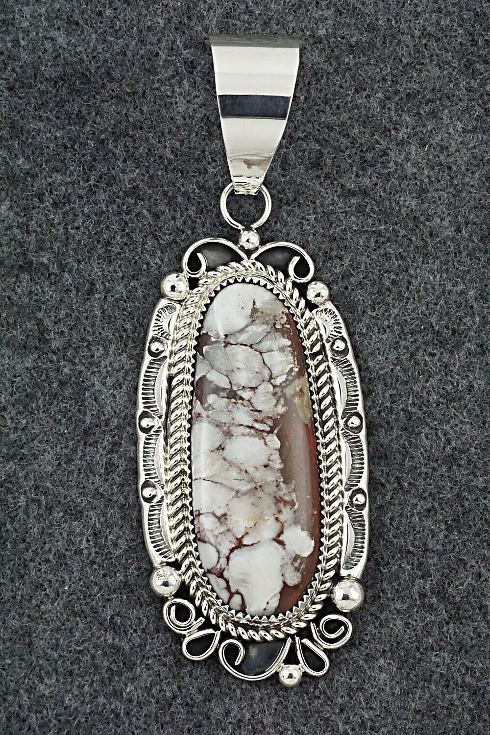Wild Horse and Sterling Silver Pendant - Leslie Nez