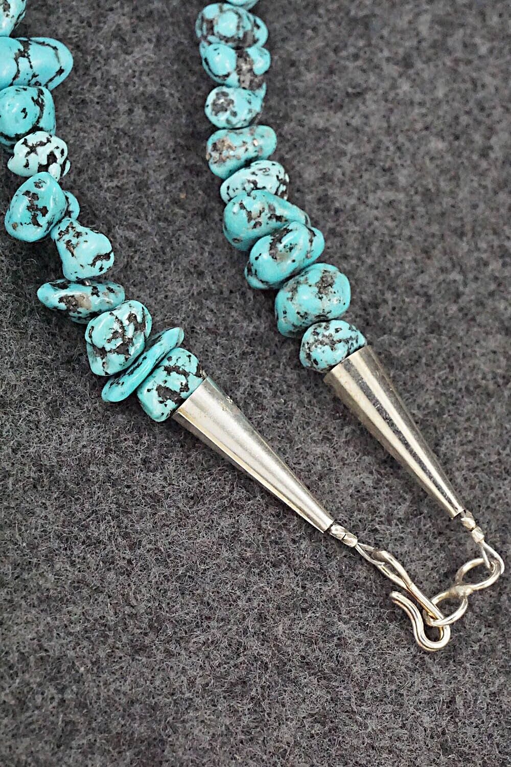 Turquoise & Sterling Silver Necklace 22" - Louise Joe