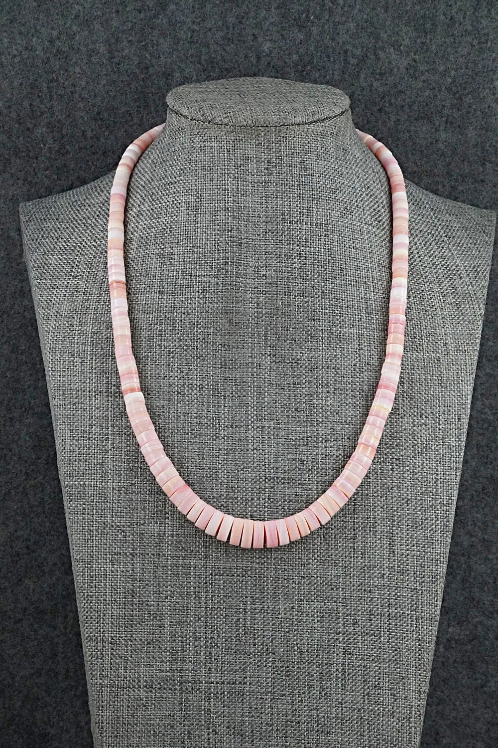 Pink Conch & Sterling Silver Necklace 18" - Doreen Jake