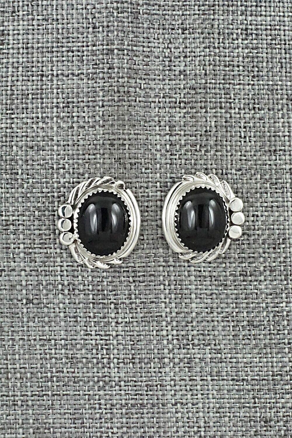 Onyx & Sterling Silver Earrings - Delores Cadman