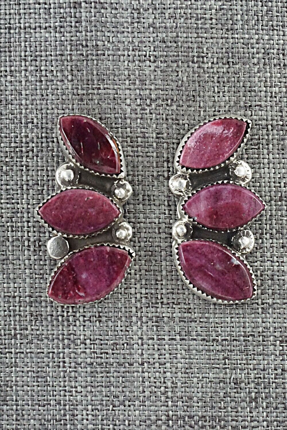 Spiny Oyster & Sterling Silver Earrings - Selina Warner