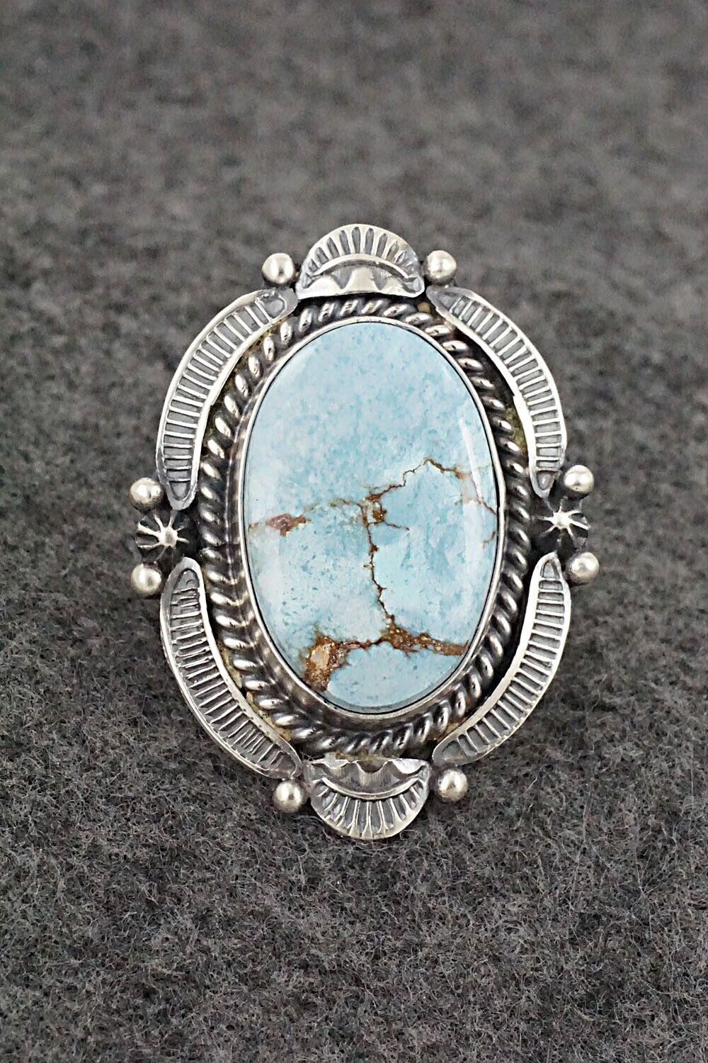 Turquoise & Sterling Silver Ring - Raymond Delgarito - Size 7