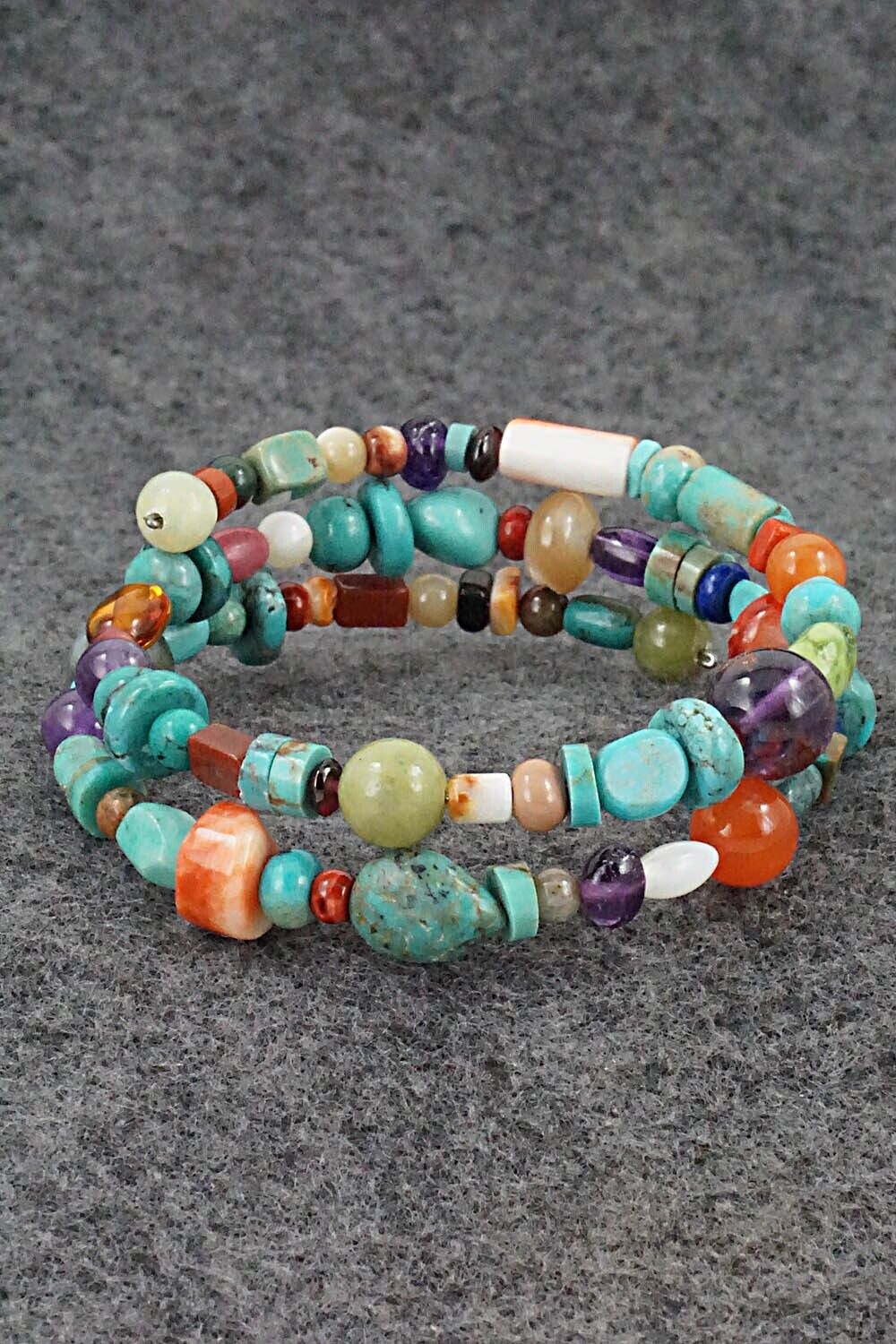 Multi-Stone Beaded Wrap Bracelet - Helen Tsosie