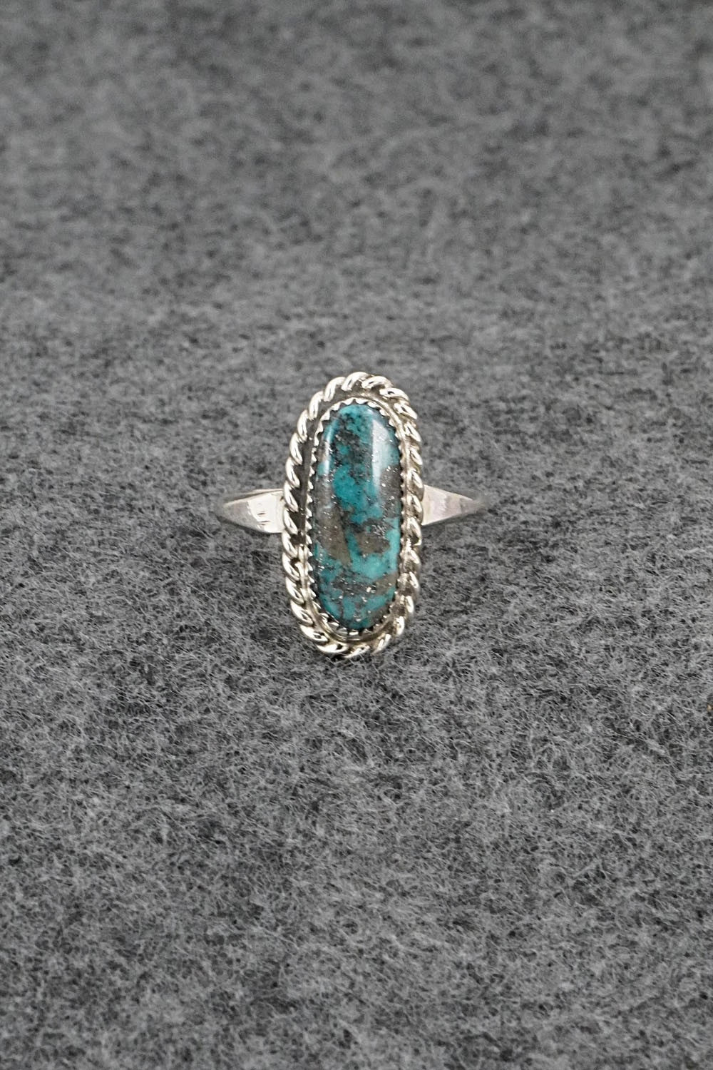Turquoise & Sterling Silver Ring - Darius Arviso - Size 8
