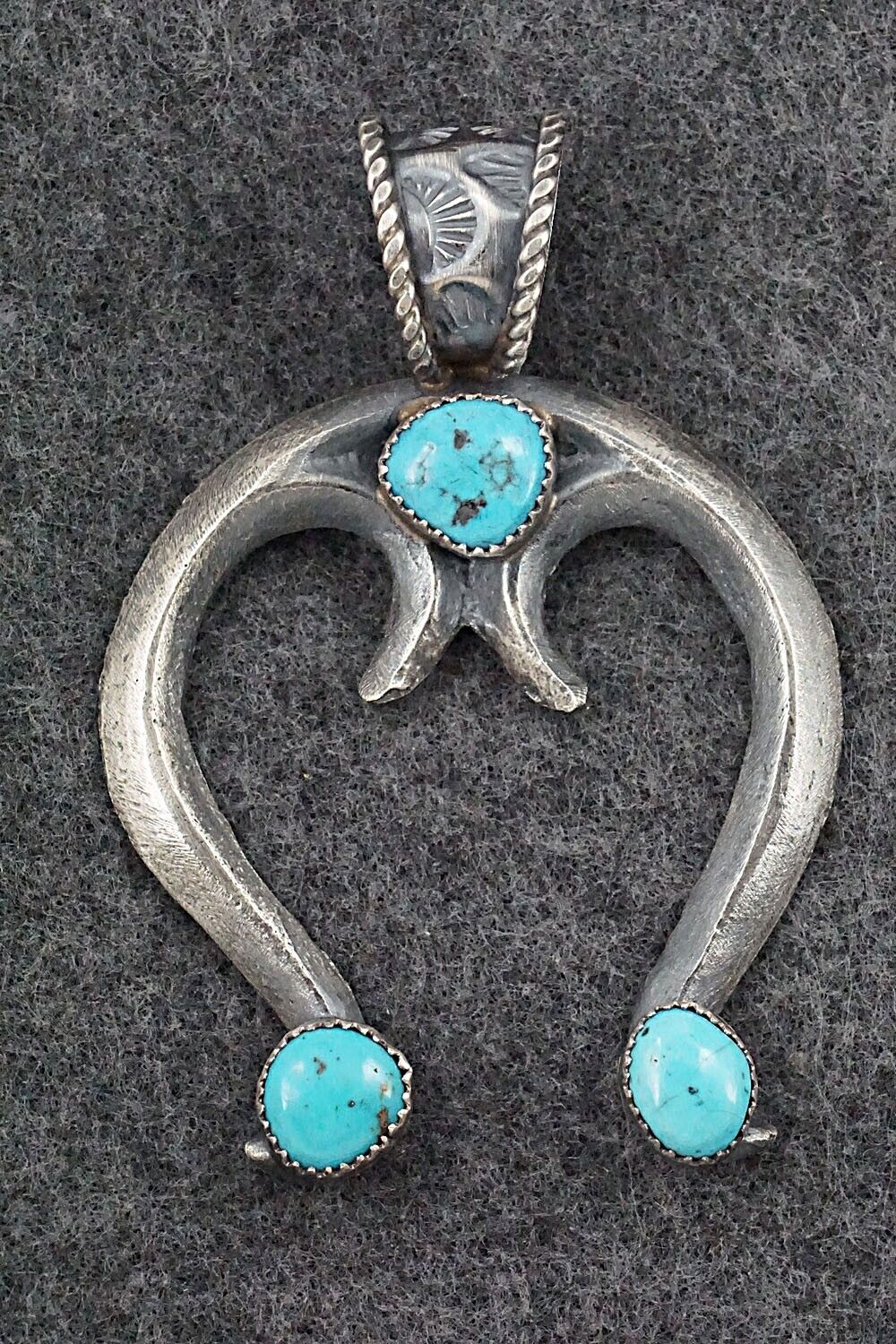 Turquoise and Sterling Silver Pendant - Gilbert Martin
