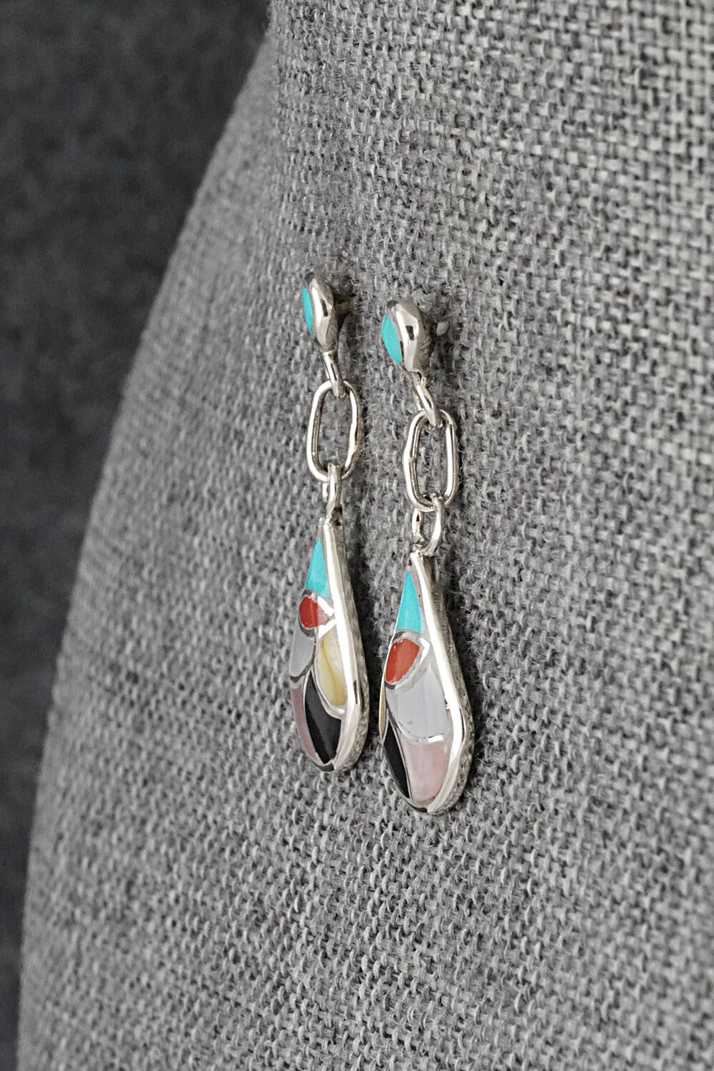 Multi-Stone & Sterling Silver Earrings - Orena Leekya