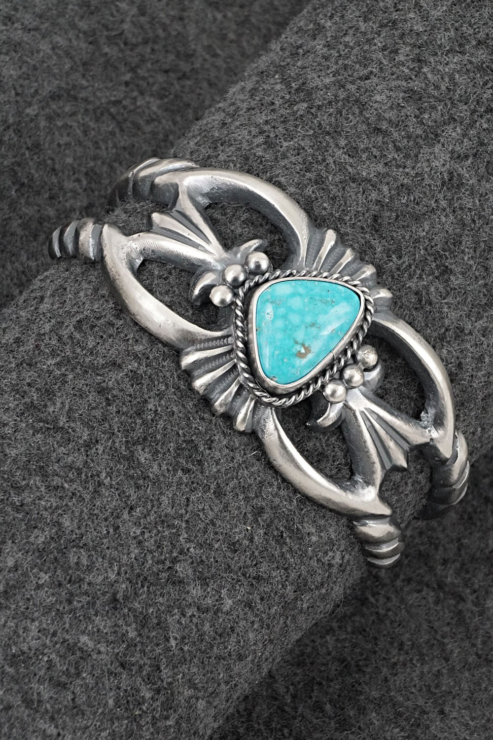 Turquoise & Sterling Silver Bracelet - Harrison Bitsue