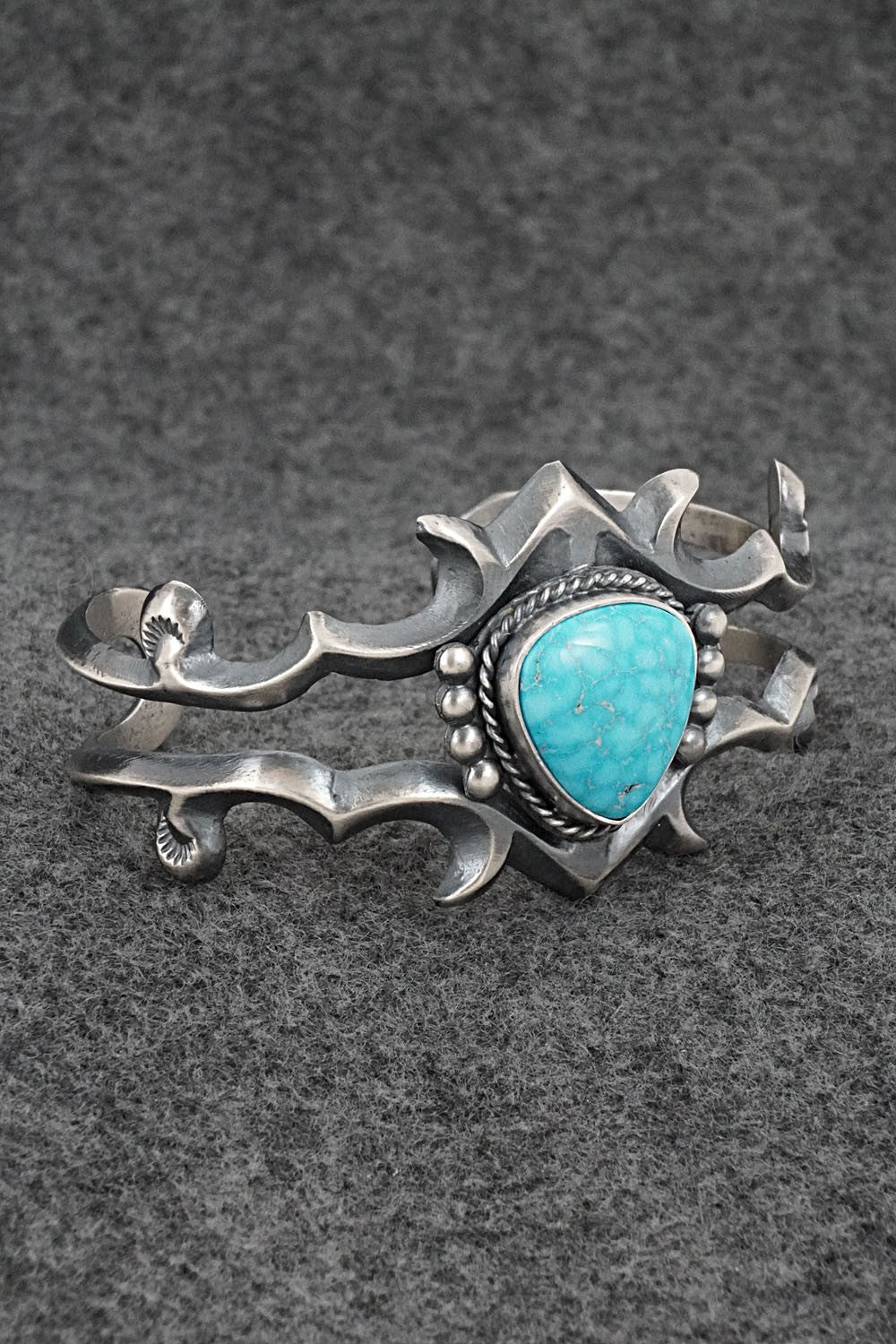 Turquoise & Sterling Silver Bracelet - Harrison Bitsue