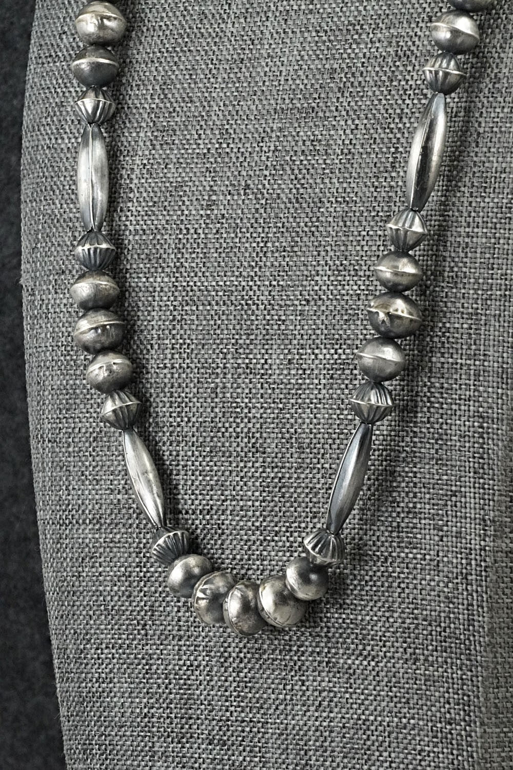 Sterling Silver Navajo Pearl Necklace 28" - Vintage