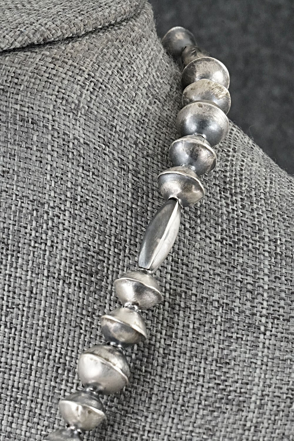 Sterling Silver Navajo Pearl Necklace 22" - Vintage