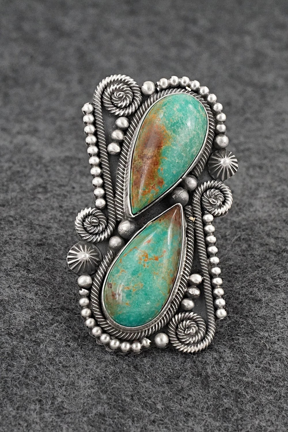 Turquoise & Sterling Silver Ring - Michael Calladitto - Size 8