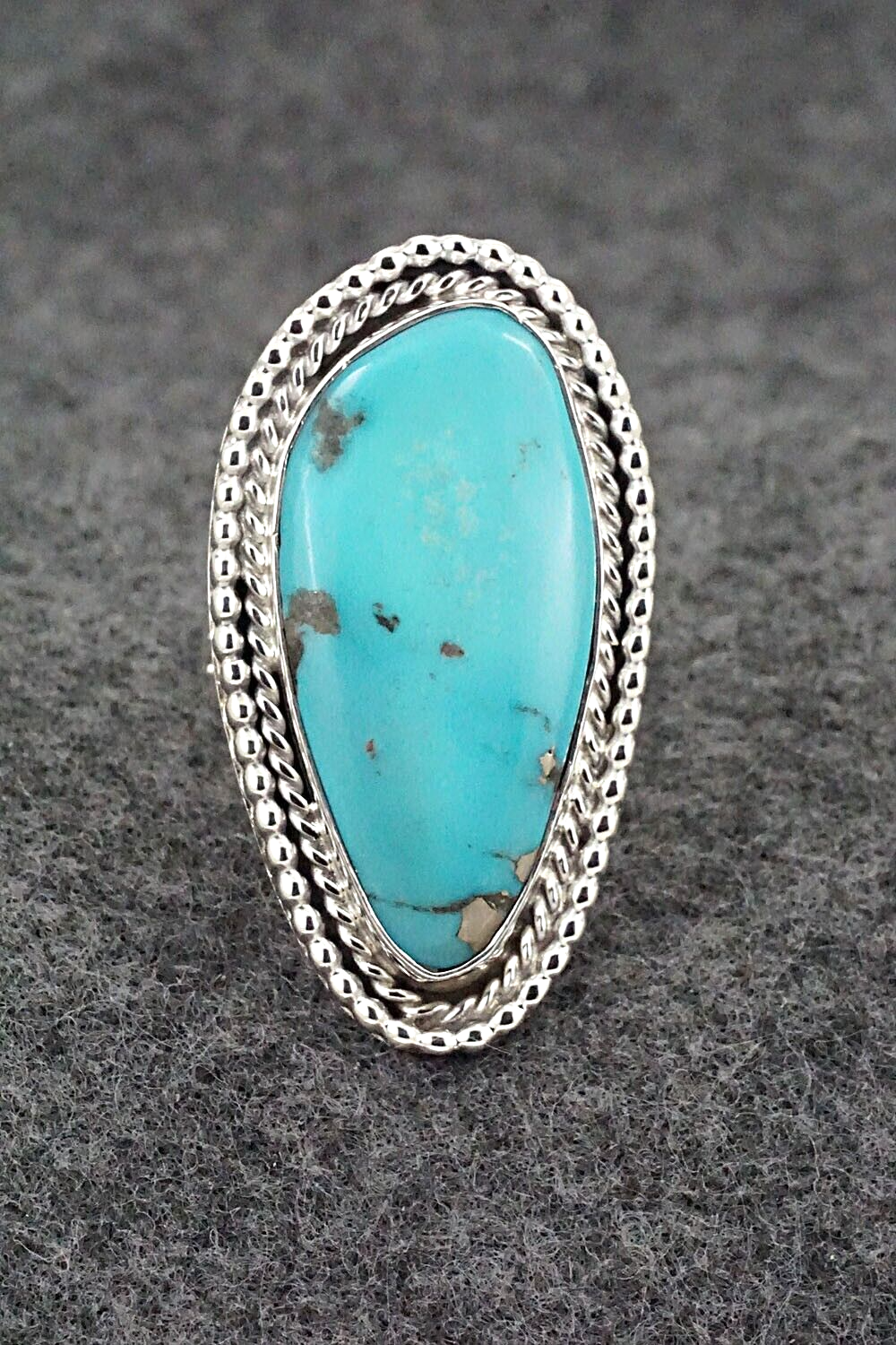 Turquoise & Sterling Silver Ring - Andrew Vandever - Size 7.5
