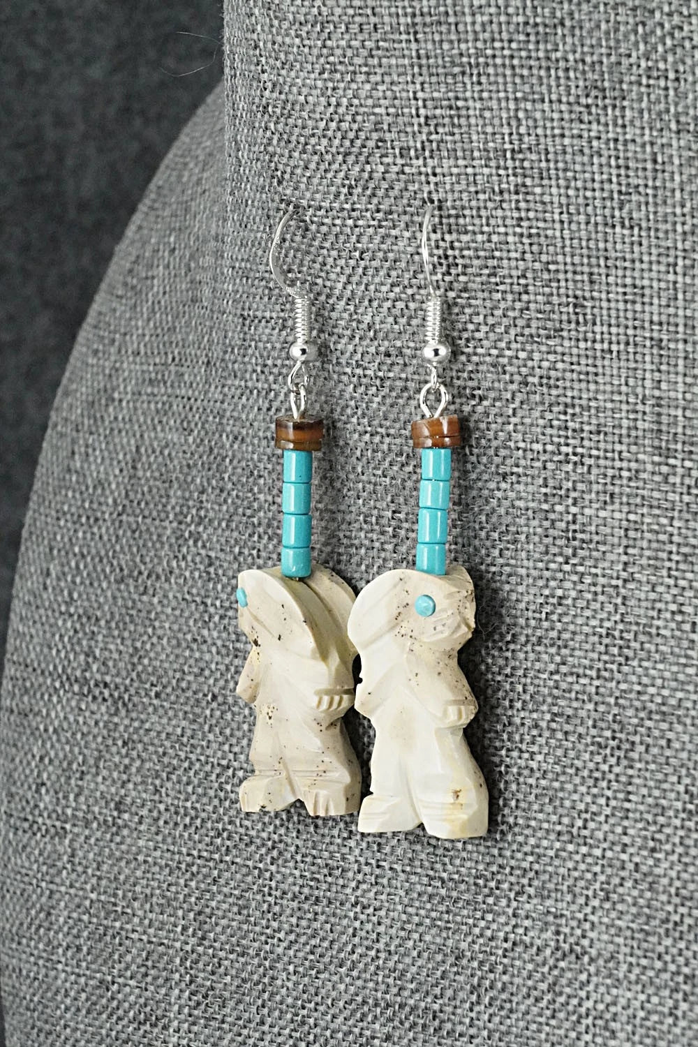 Multi-Stone Rabbit Fetish & Sterling Silver Necklace Set - Dannette Laate
