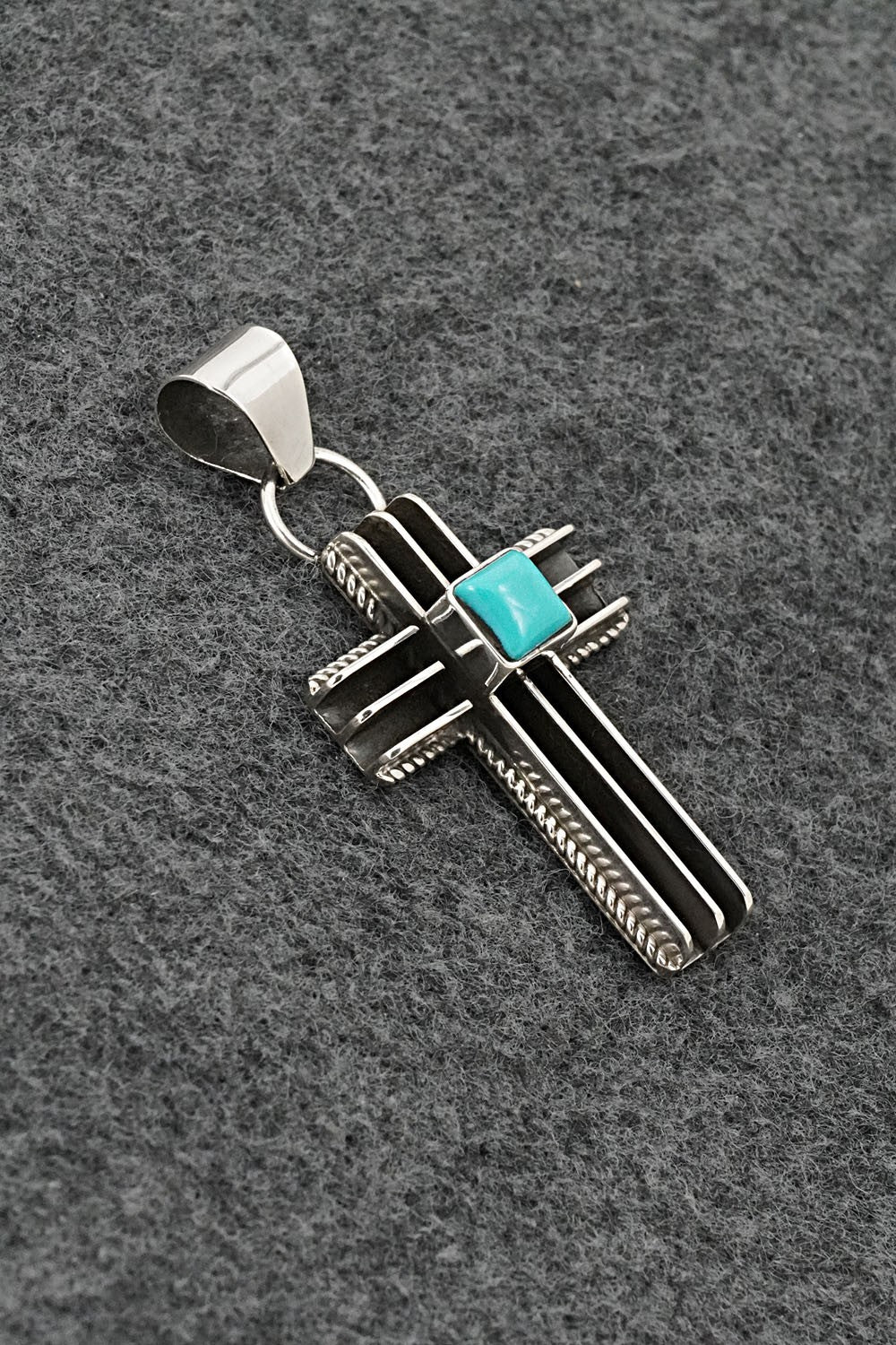 Turquoise & Sterling Silver Pendant - Darrell Yazzie