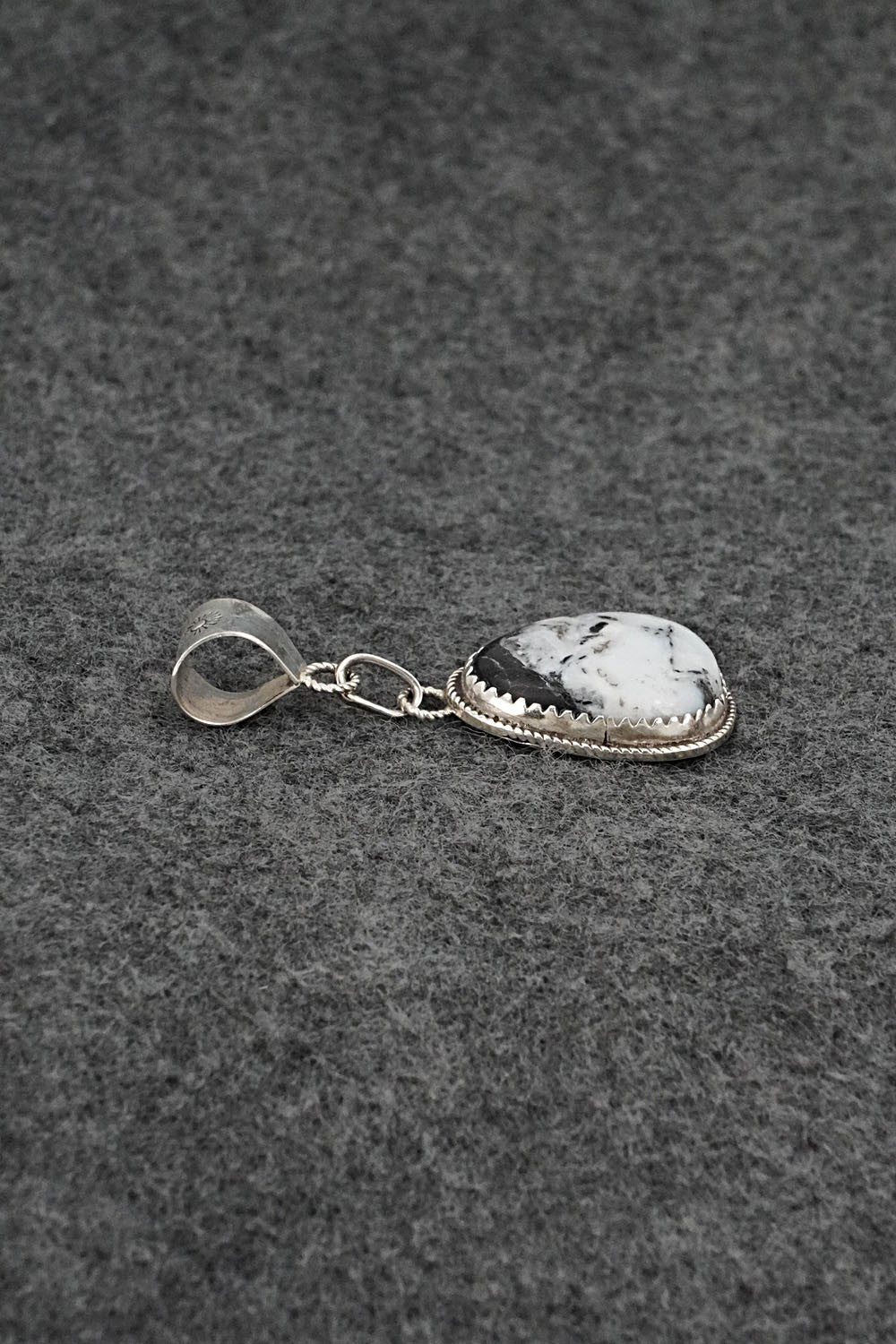 White Buffalo & Sterling Silver Pendant - Ernest Hawthorne