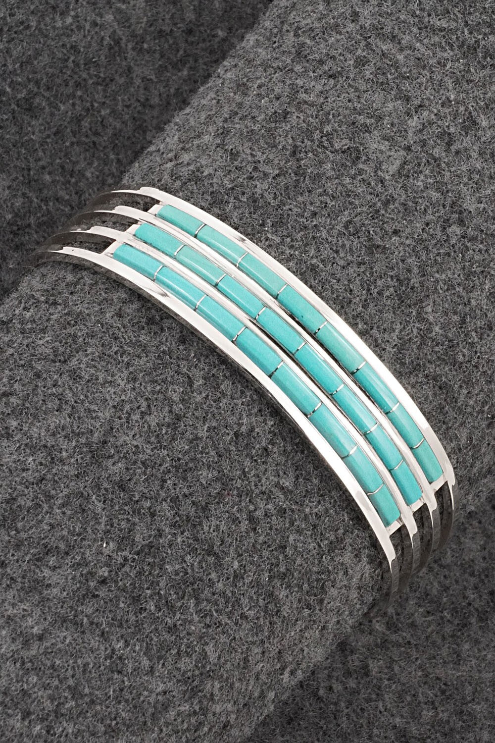 Turquoise & Sterling Silver Inlay Bracelet - Anson Wallace