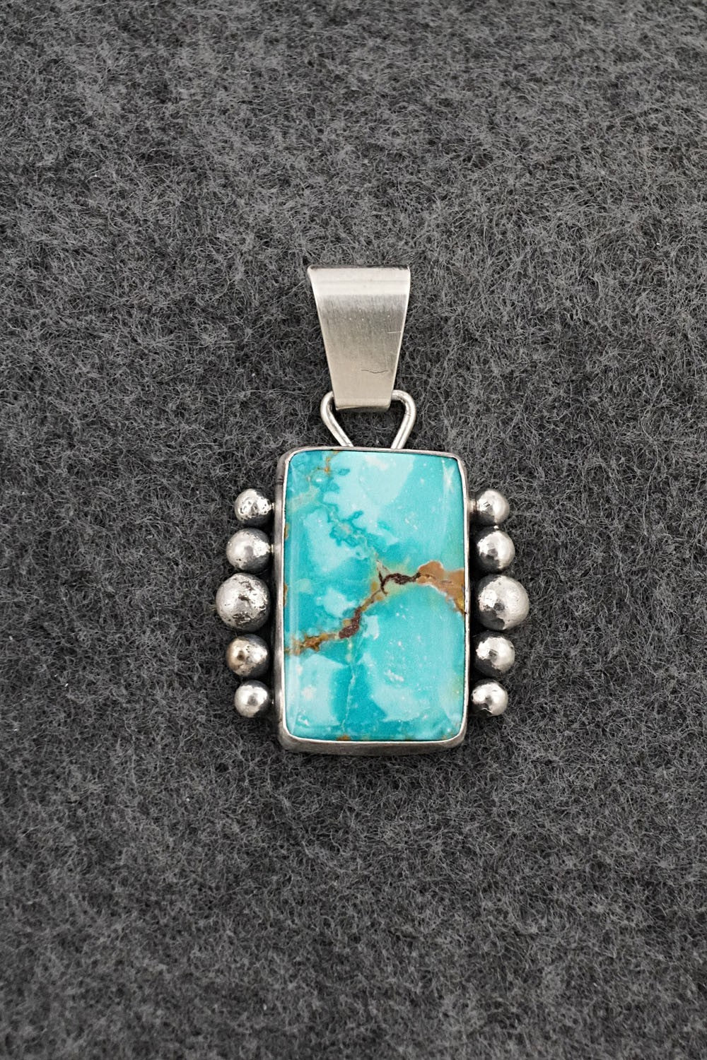 Turquoise & Sterling Silver Pendant - Eugene Gruber