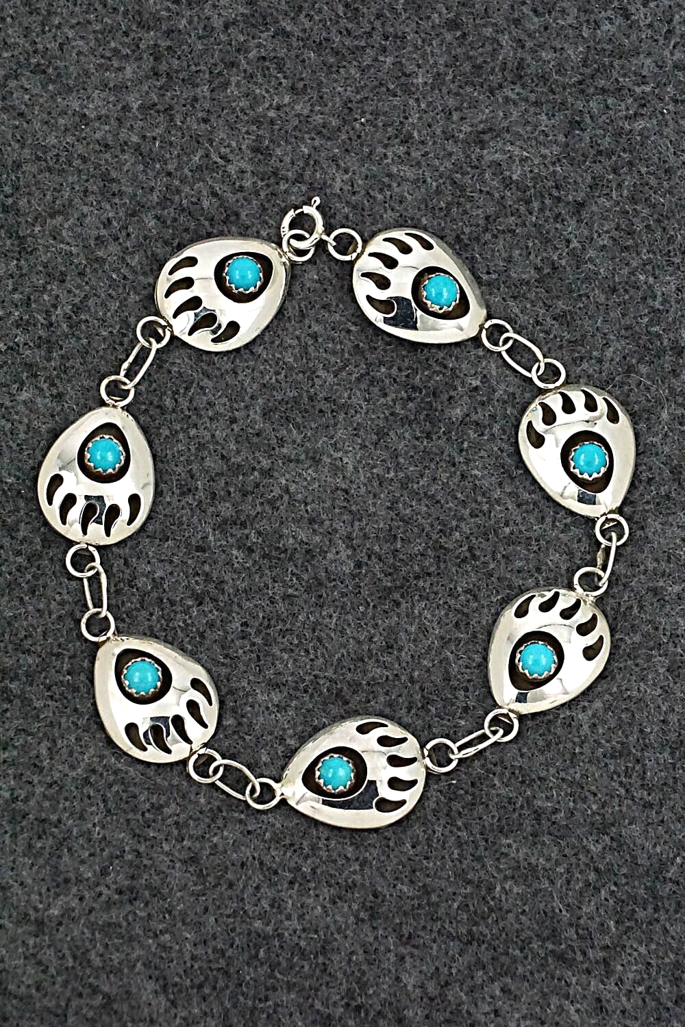 Turquoise & Sterling Silver Link Bracelet - Gaynell Parker