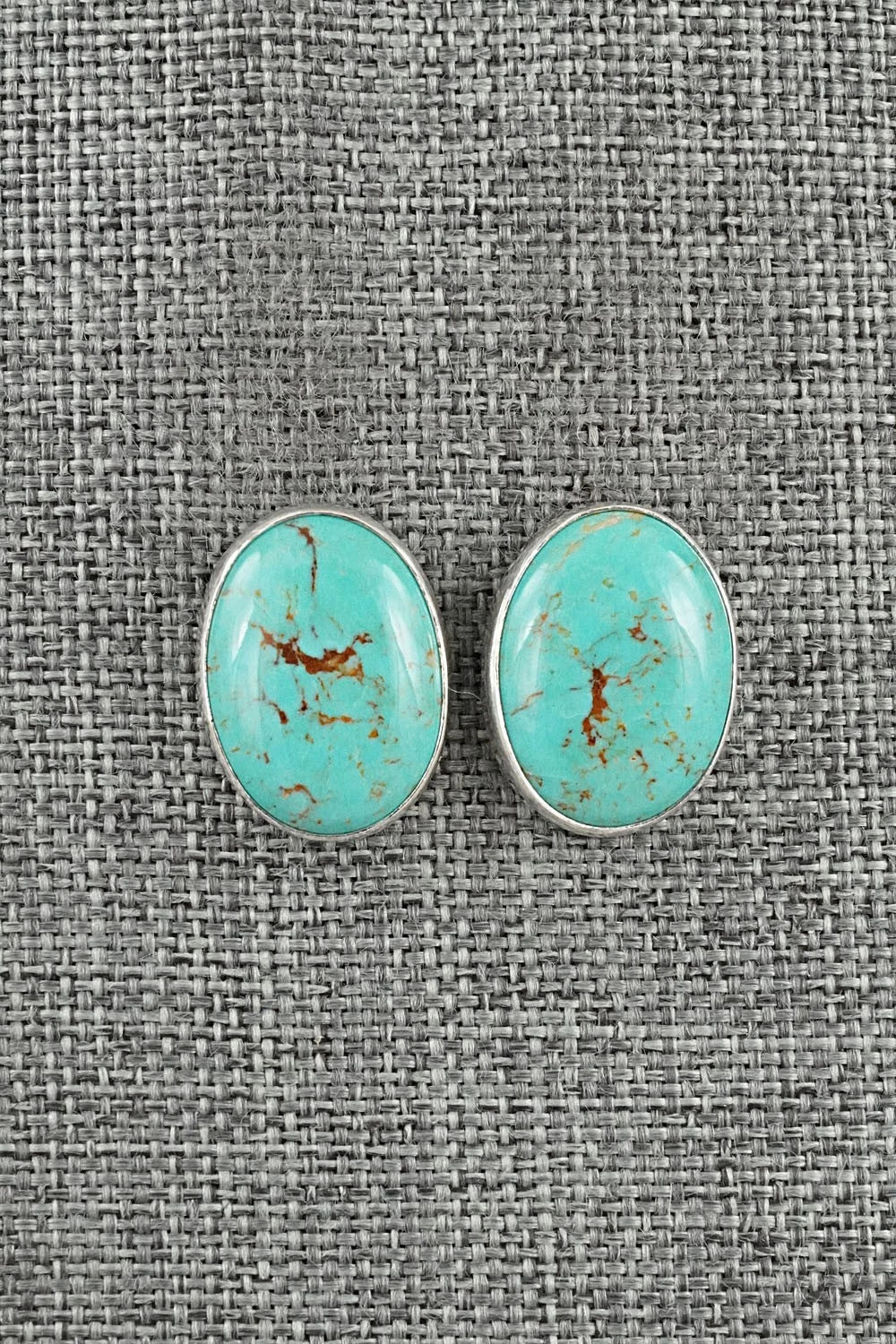 Turquoise & Sterling Silver Earrings - Eugene Gruber
