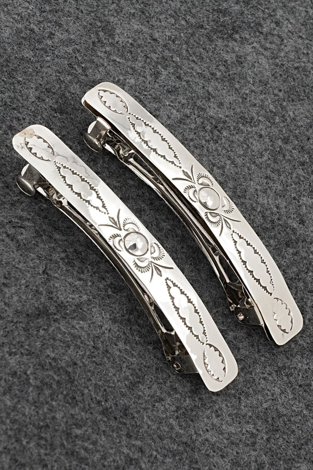 Sterling Silver Hair Barrettes - Bertha Begay