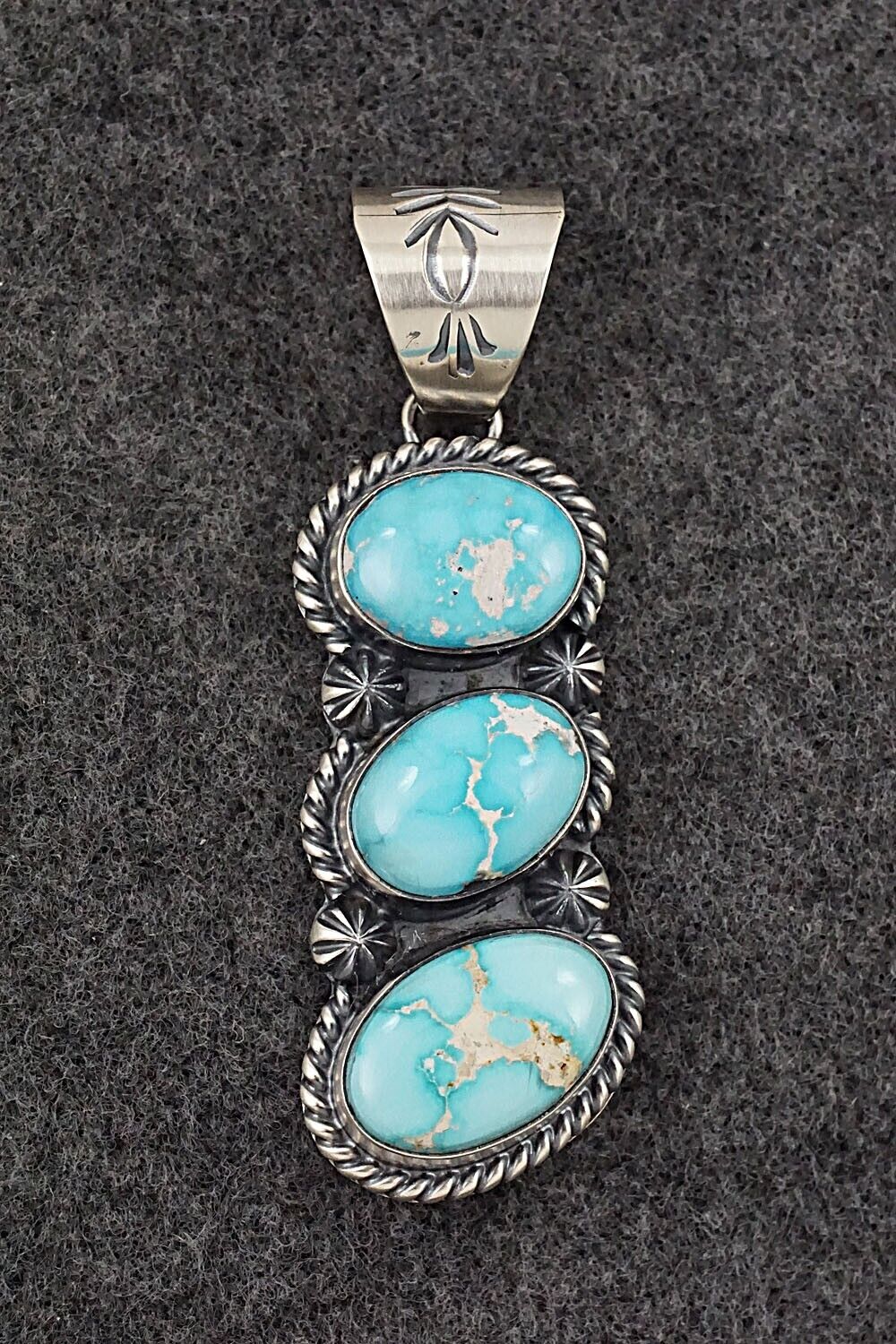Turquoise & Sterling Silver Pendant - Raymond Delgarito