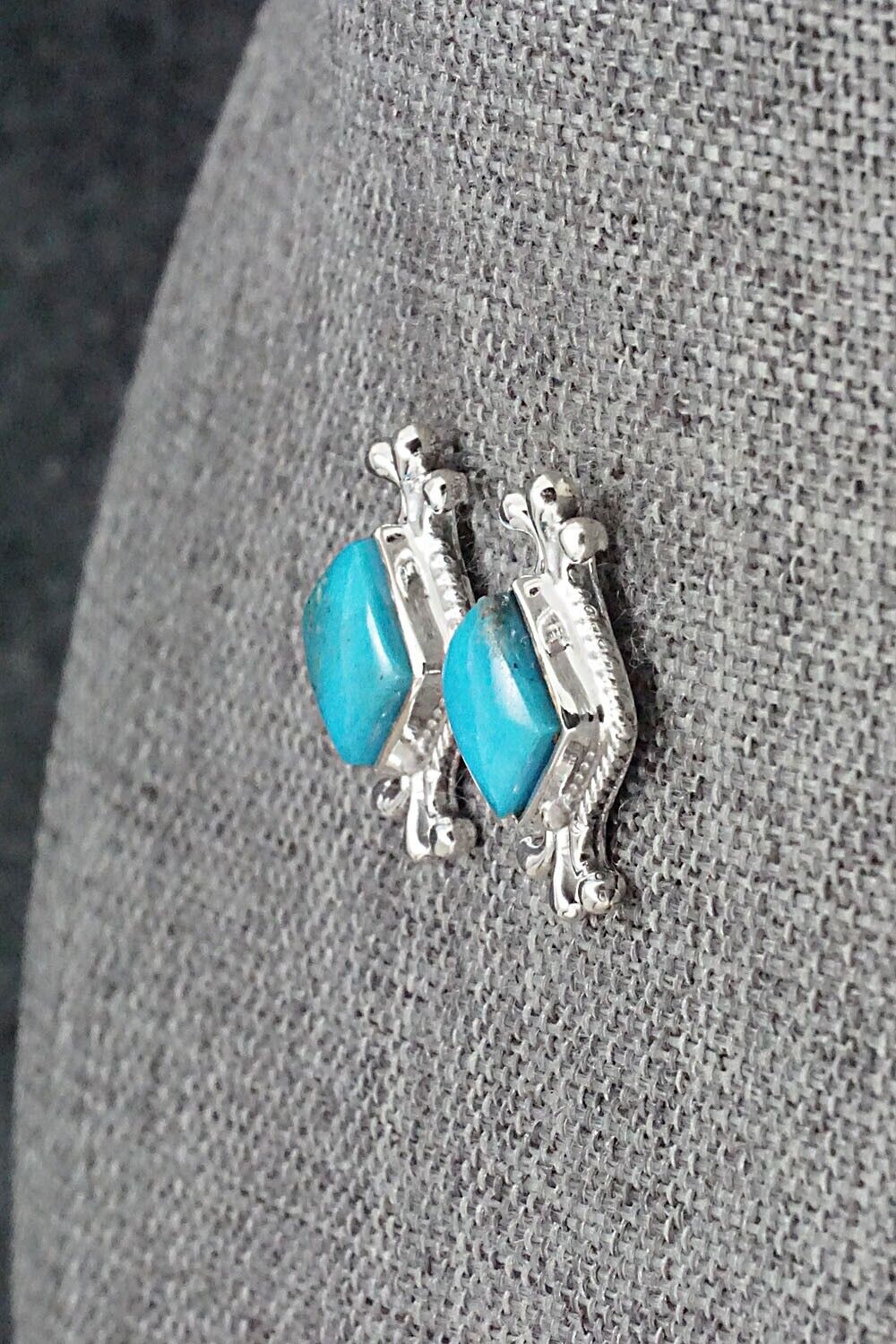 Turquoise and Sterling Silver Earrings - Louise Joe