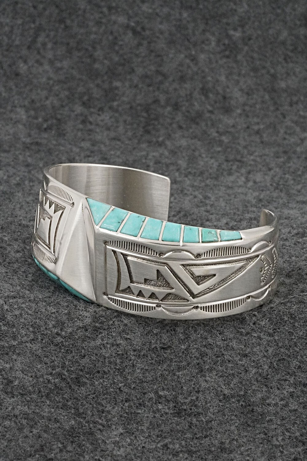 Turquoise & Sterling Silver Bracelet - Leonard Jim