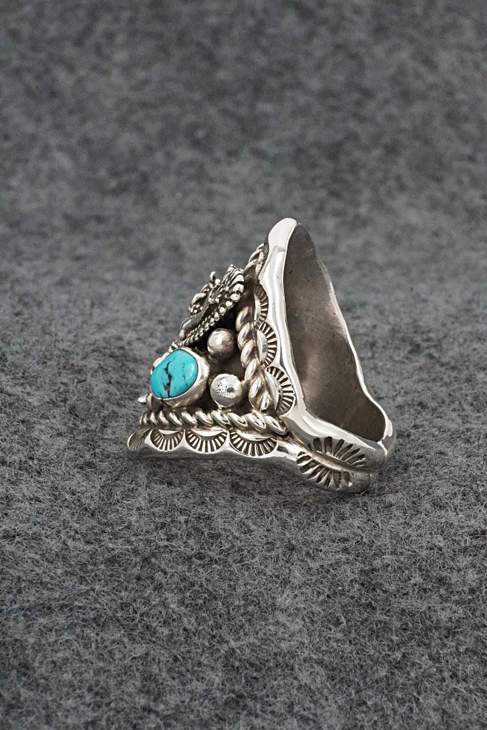 Turquoise & Sterling Silver Ring - Melvin Jones - Size 11.5