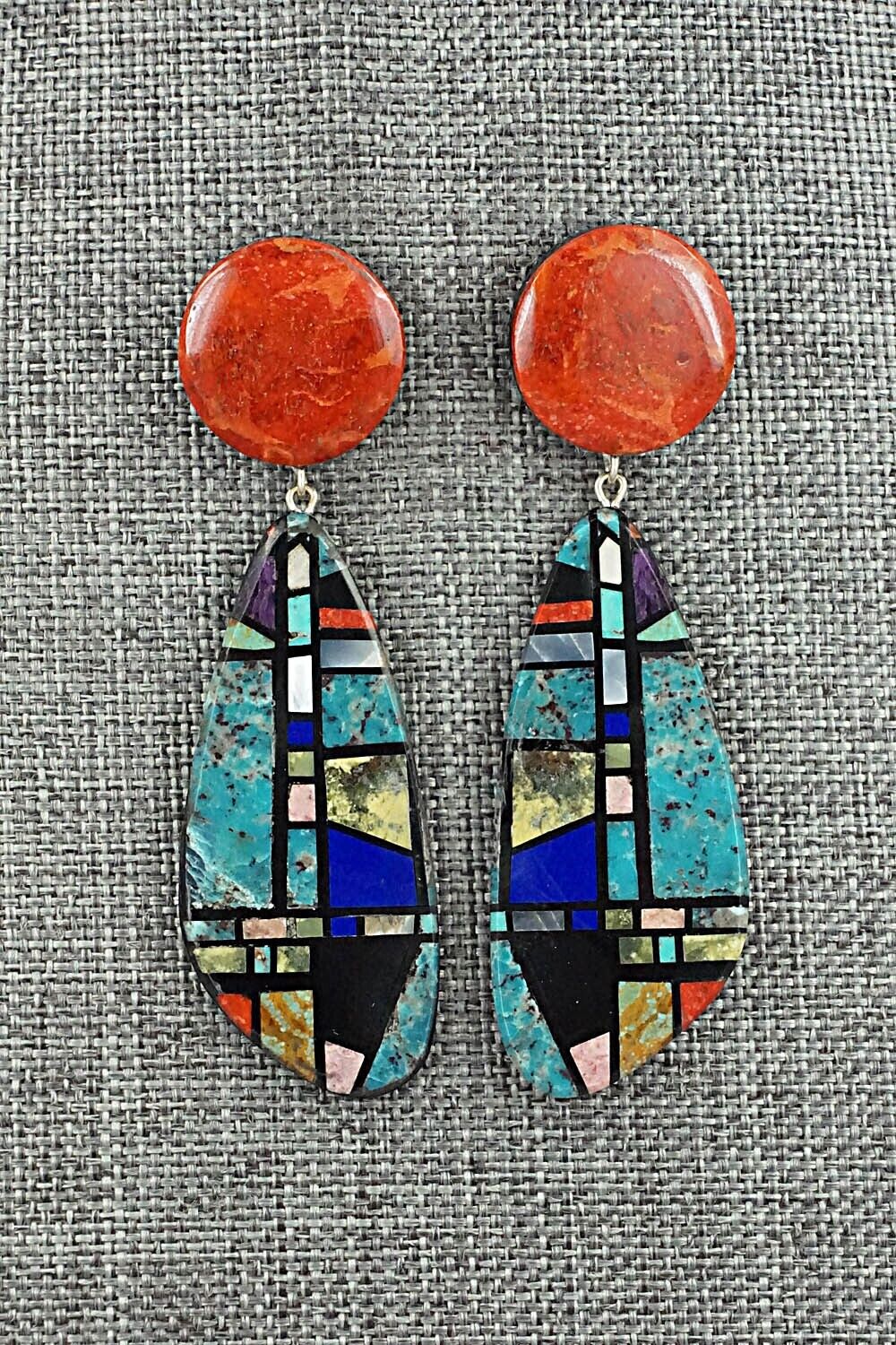 Multi-Stone Inlay Earrings - Chris T. Nieto