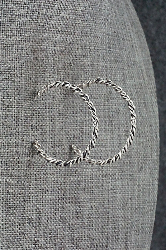 Sterling Silver Hoop Earrings - Elaine Tahe