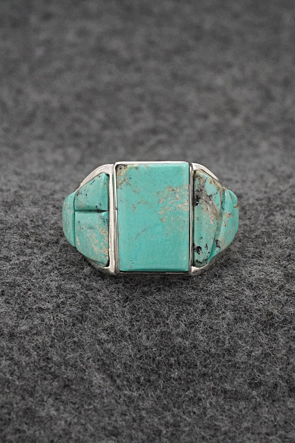 Turquoise & Sterling Silver Ring - Bevis Tsadiasi - Size 11.5