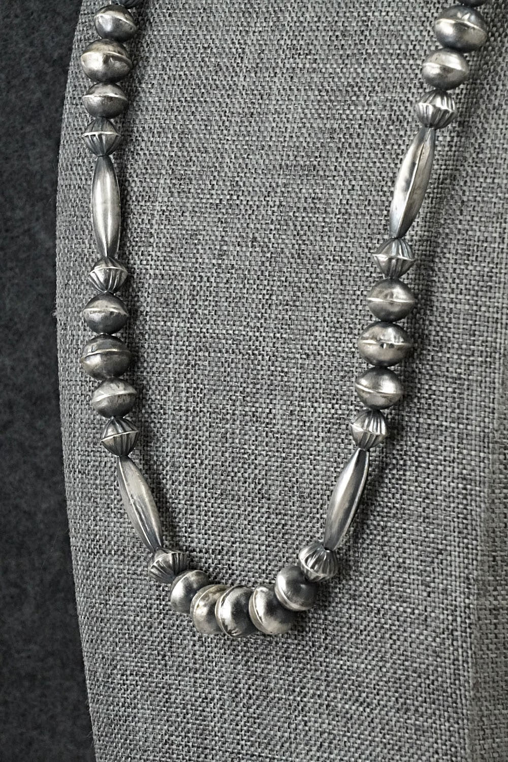 Sterling Silver Navajo Pearl Necklace 28" - Vintage