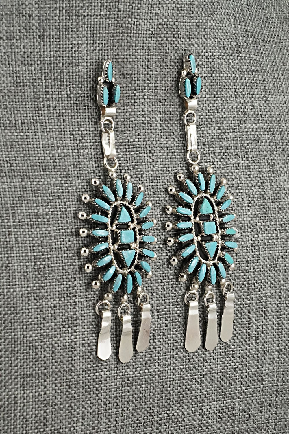 Turquoise & Sterling Silver Earrings - Evonne Hustito