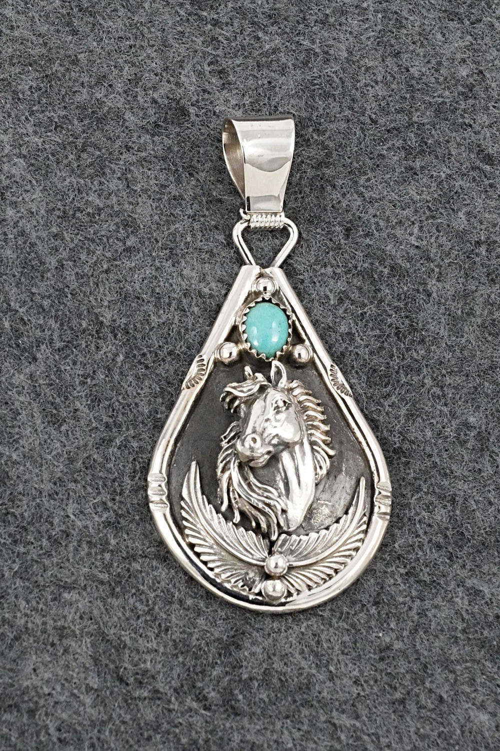 Turquoise & Sterling Silver Pendant - Darrell Morgan