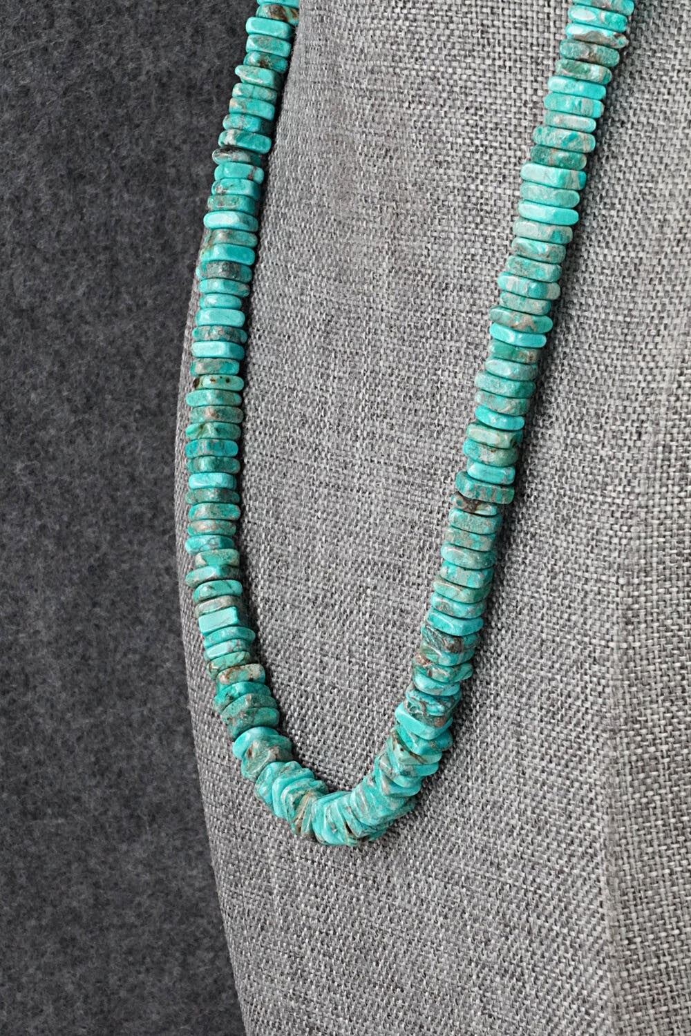 Turquoise & Sterling Silver Necklace 19" - Doreen Jake