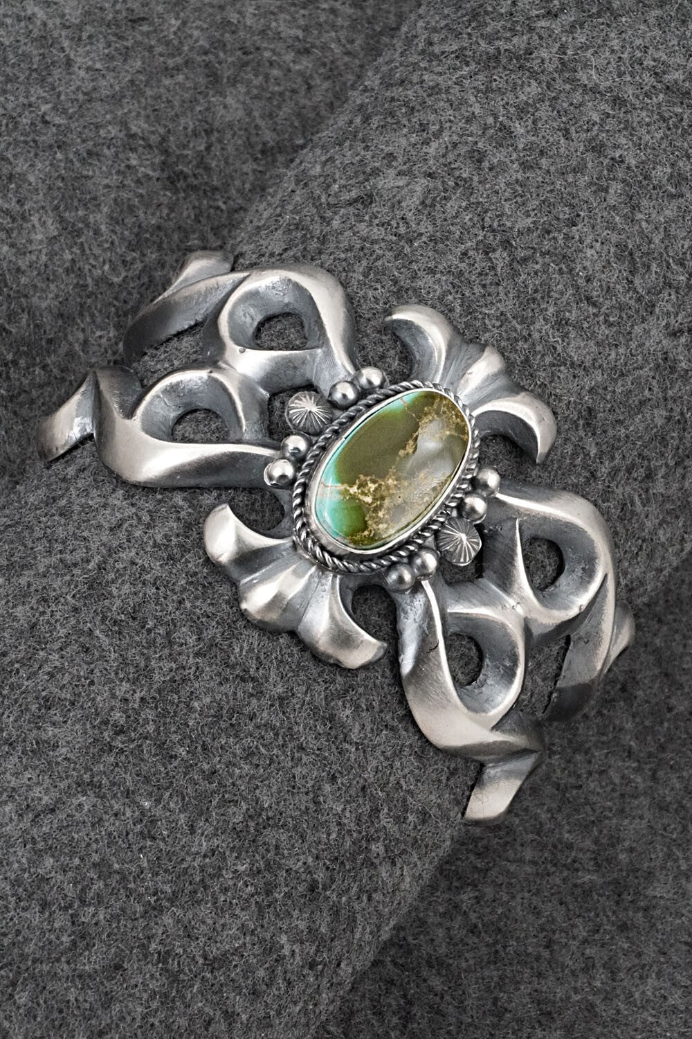 Turquoise & Sterling Silver Bracelet - Harrison Bitsue