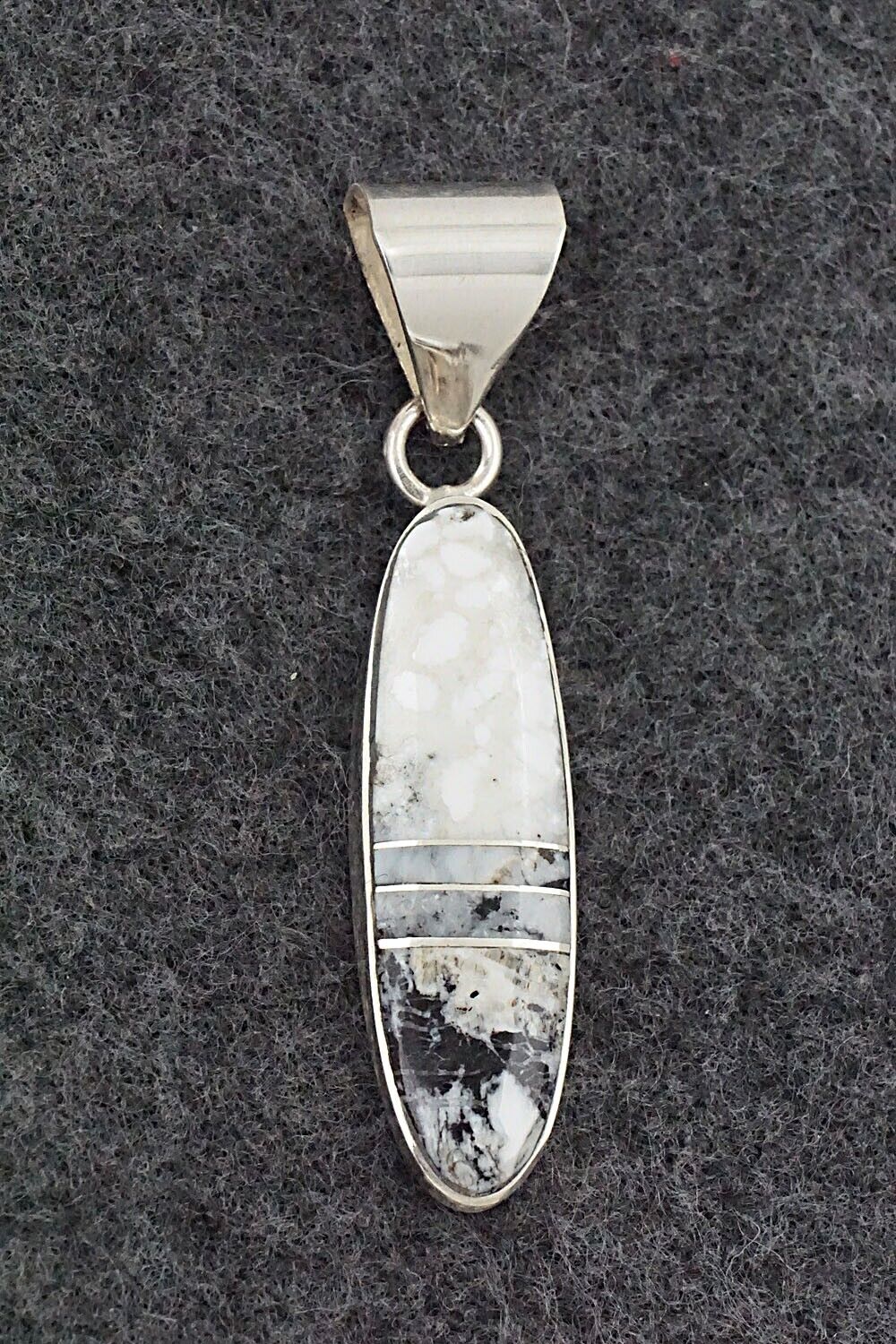 White Buffalo & Sterling Silver Pendant - Harold Smith