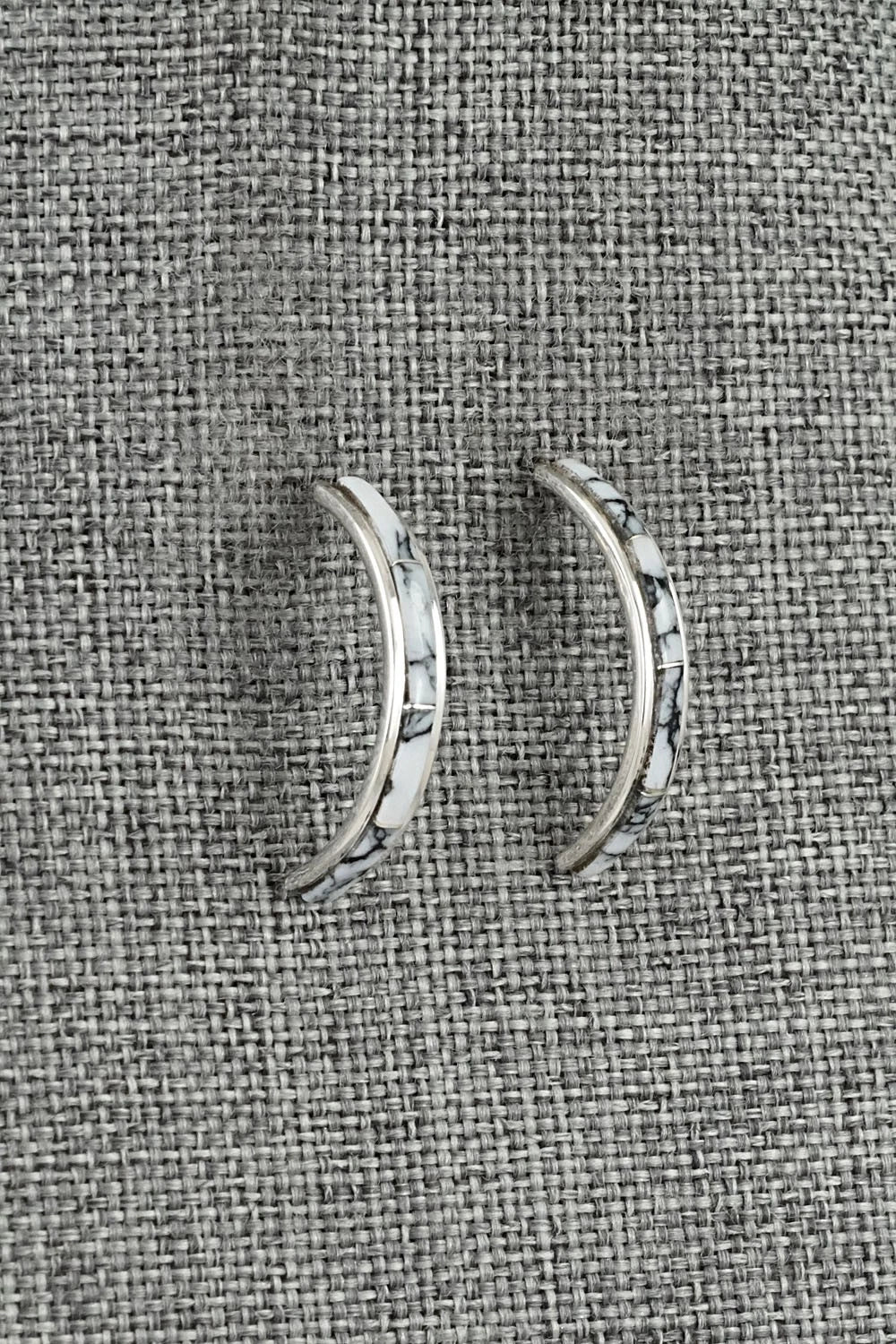 White Buffalo & Sterling Silver Earrings - Nathaniel Johnson