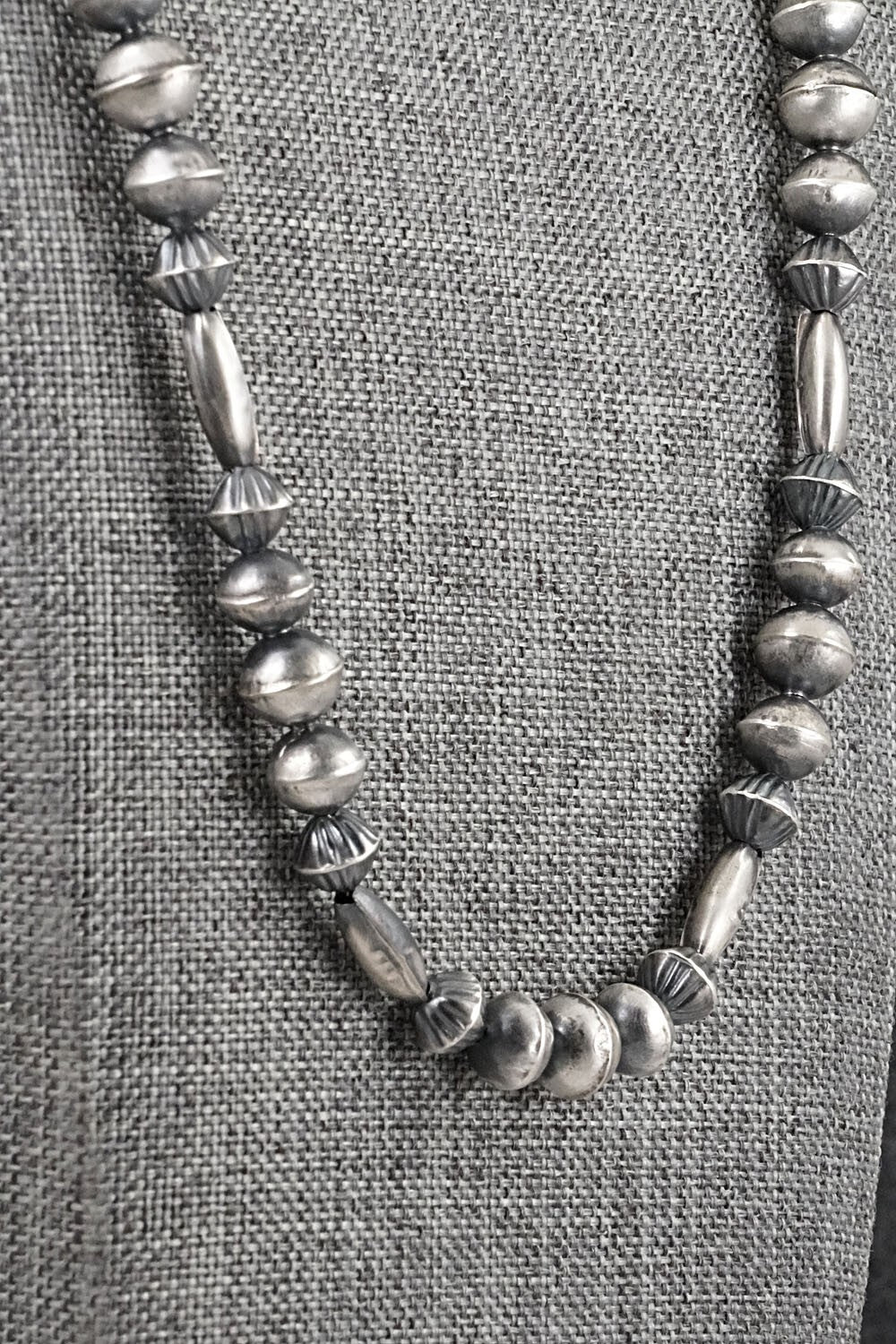 Sterling Silver Navajo Pearl Necklace 26" - Vintage