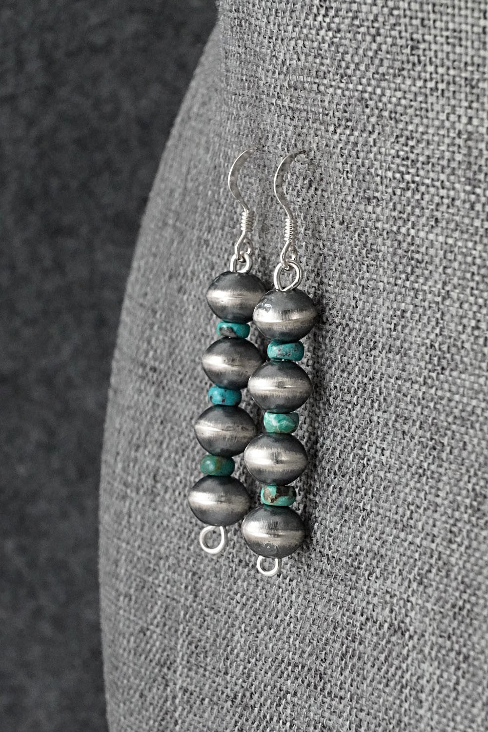 Turquoise & Sterling Silver Navajo Pearl Earrings - Tonisha Haley
