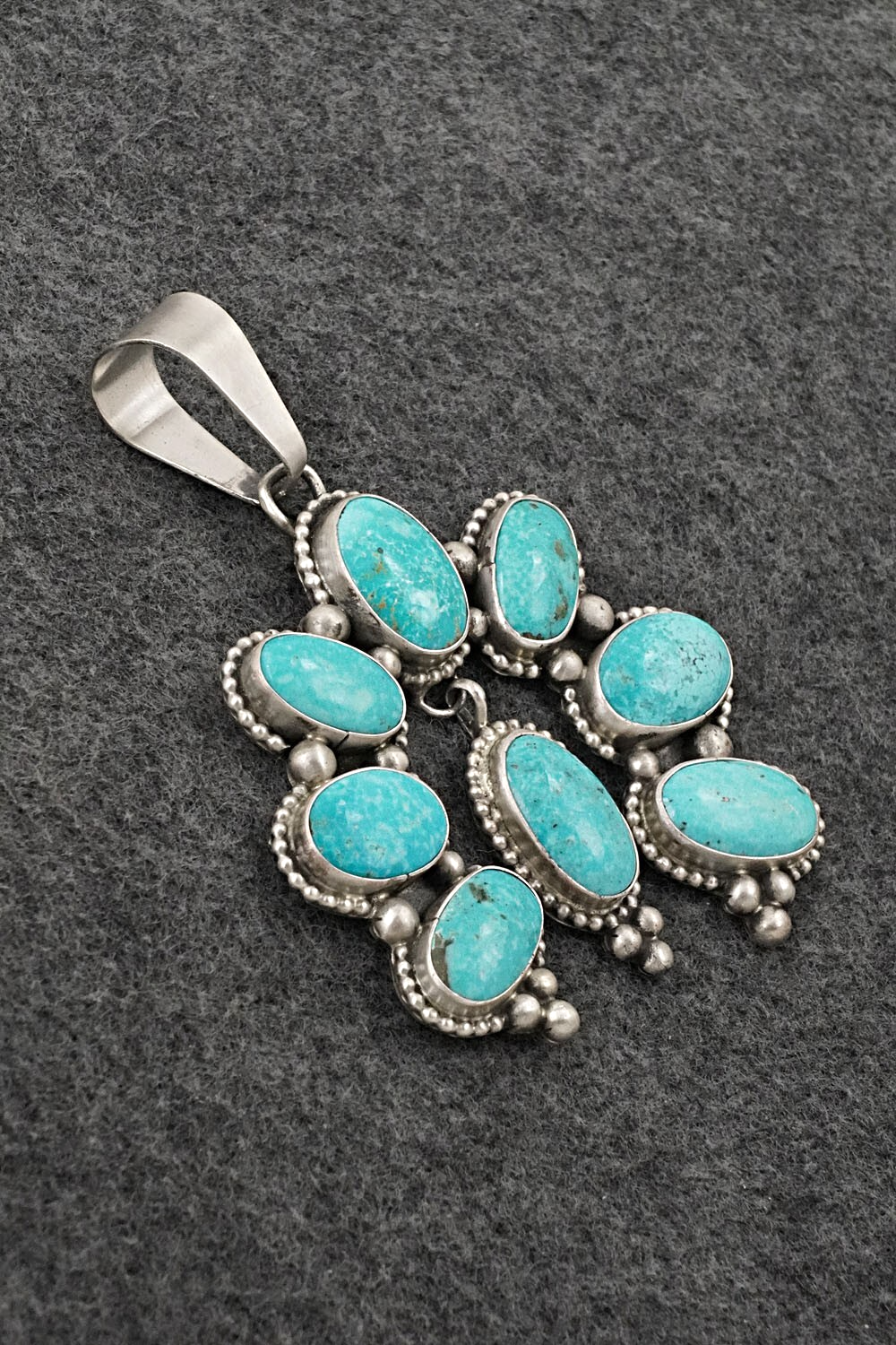 Turquoise & Sterling Silver Pendant - Travis Jim