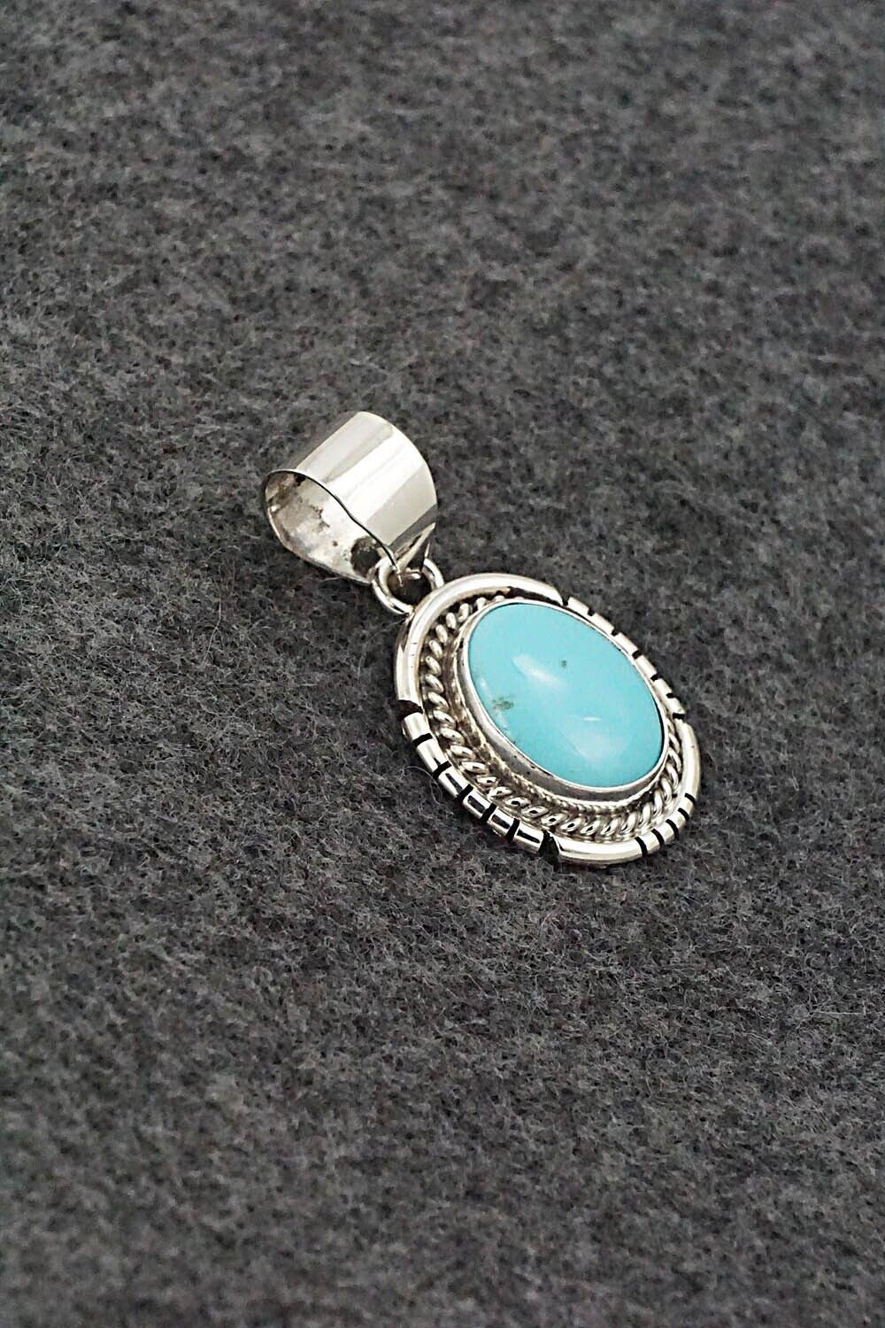 Turquoise & Sterling Silver Pendant - Johnny Frank