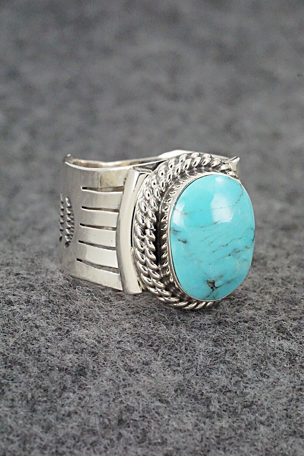 Turquoise and Sterling Silver Ring - Bucky Belin - Size 12