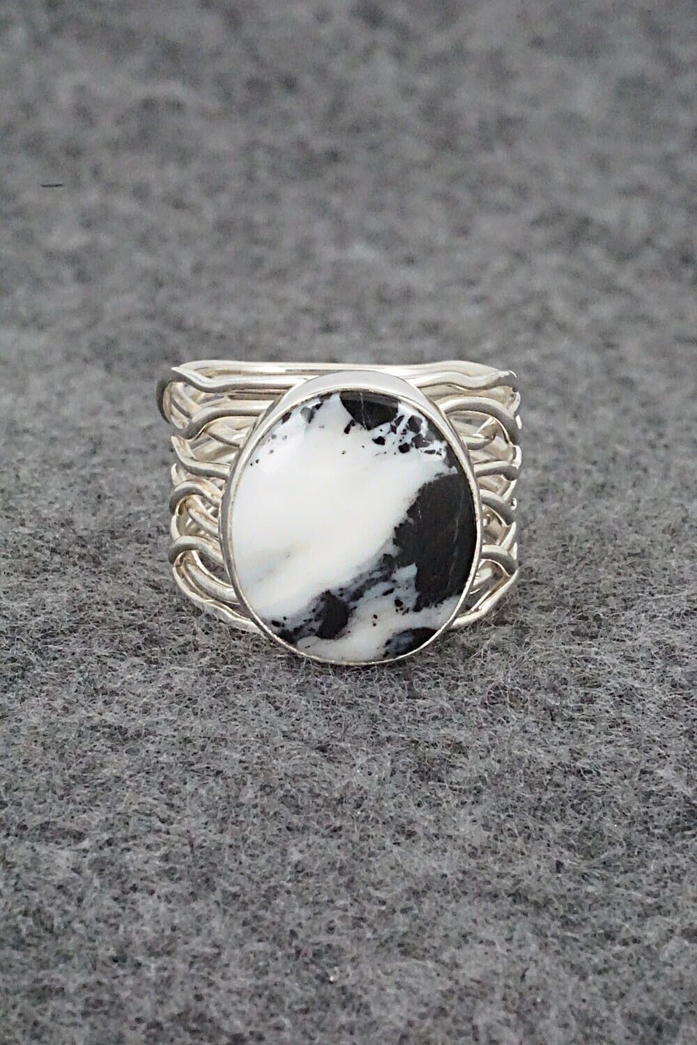 White Buffalo & Sterling Silver Ring - Murphy Platero - Size 7.5