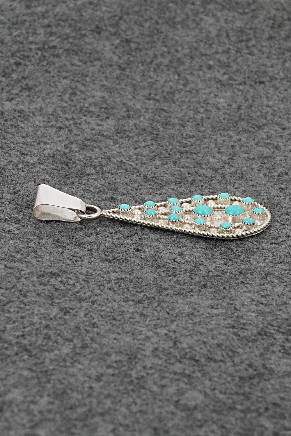 Turquoise & Sterling Silver Pendant and Earrings Set - Kenneth Hughte