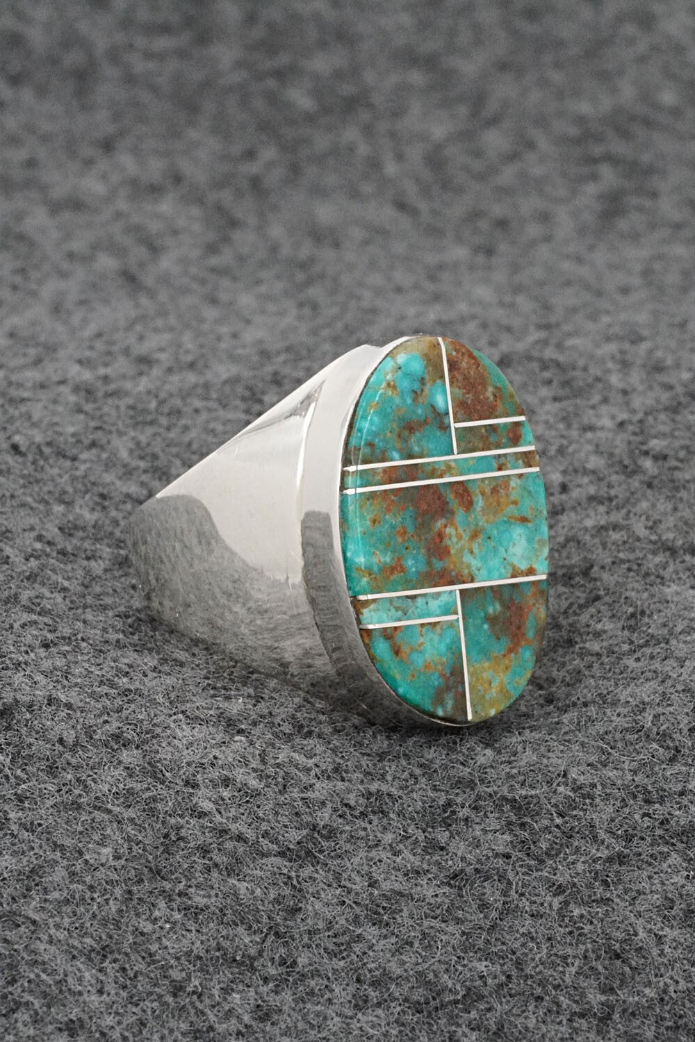 Turquoise & Sterling Silver Ring - Wilbert Gray - Size 9.5