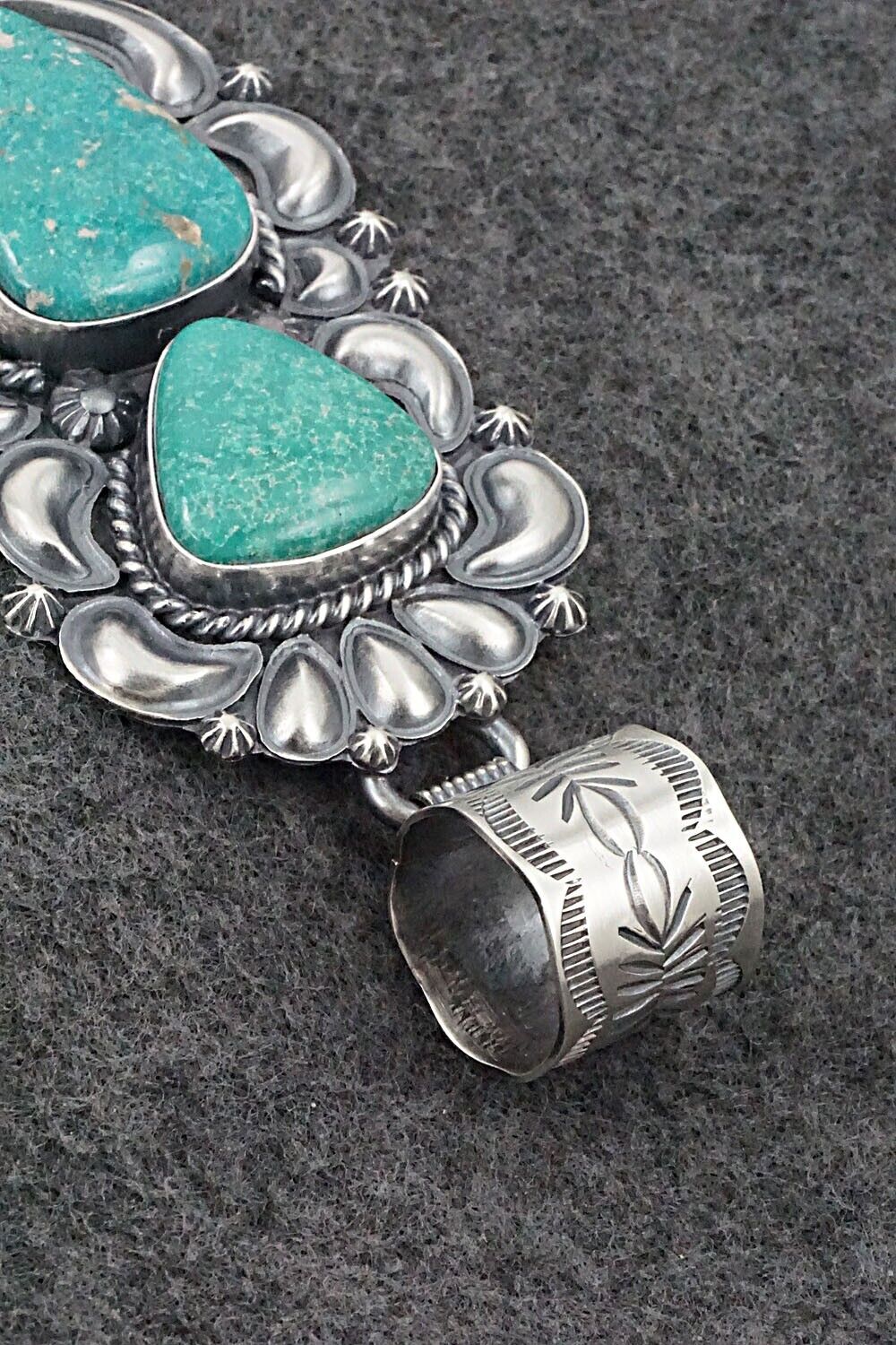 Turquoise & Sterling Silver Pendant - Raymond Delgarito